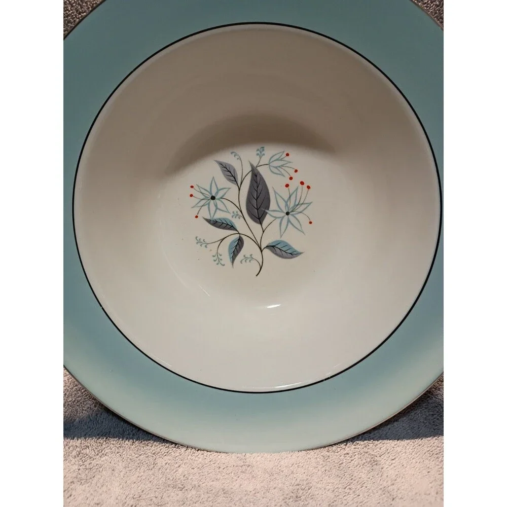 Homer Laughlin Eggshell Cavalier Dianne Rimmed Soup Fruit Dessert Bowls Set of 4
